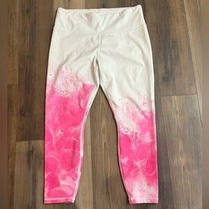 Athleta white pink Leggings